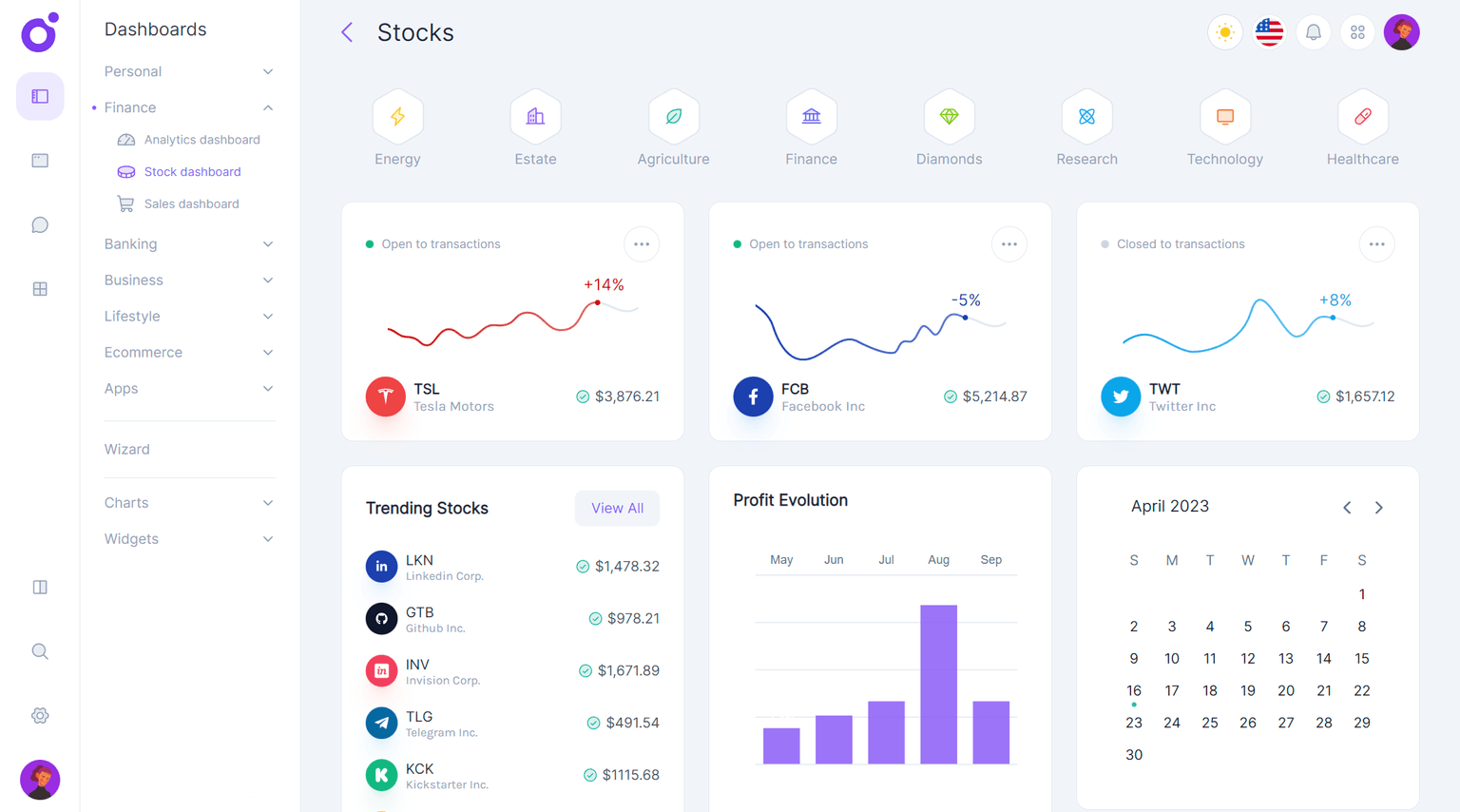 Tairo - Stocks dashboard
