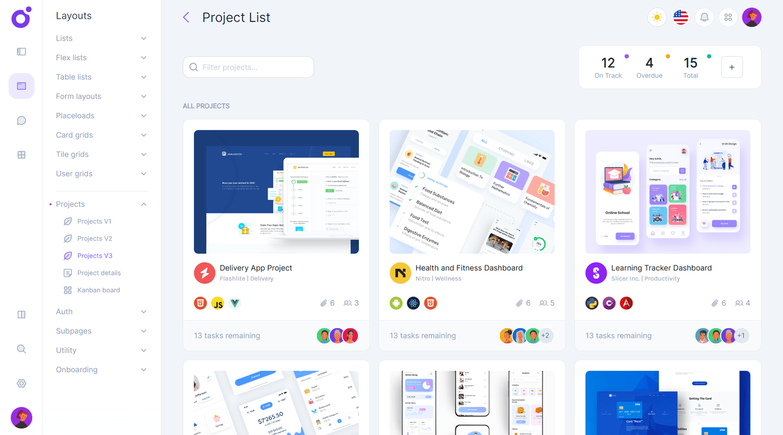Tairo - Project list 3
