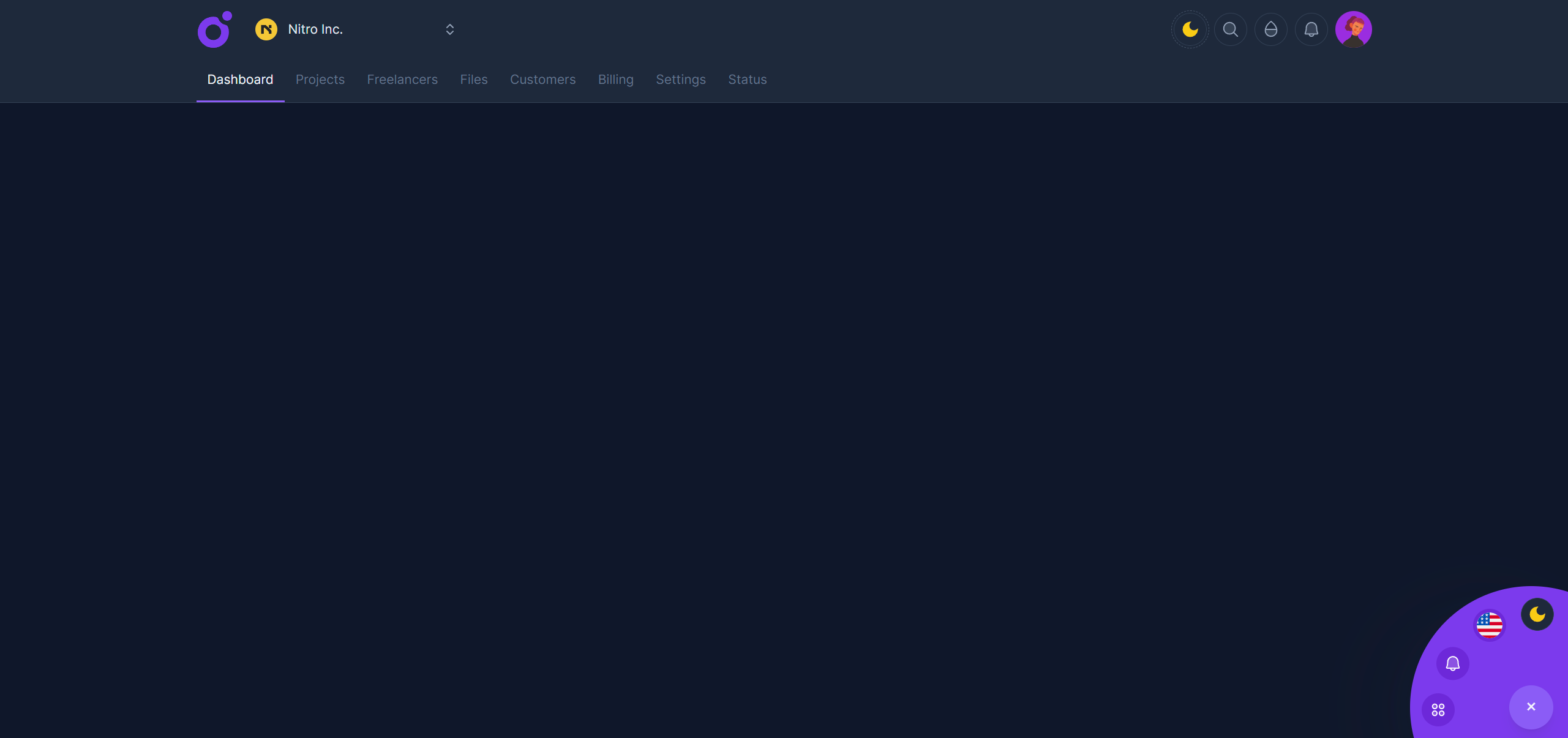 Tairo topnav layout dark